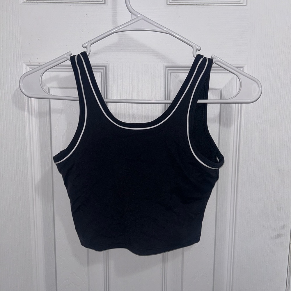 Black Tank Top with White Trim